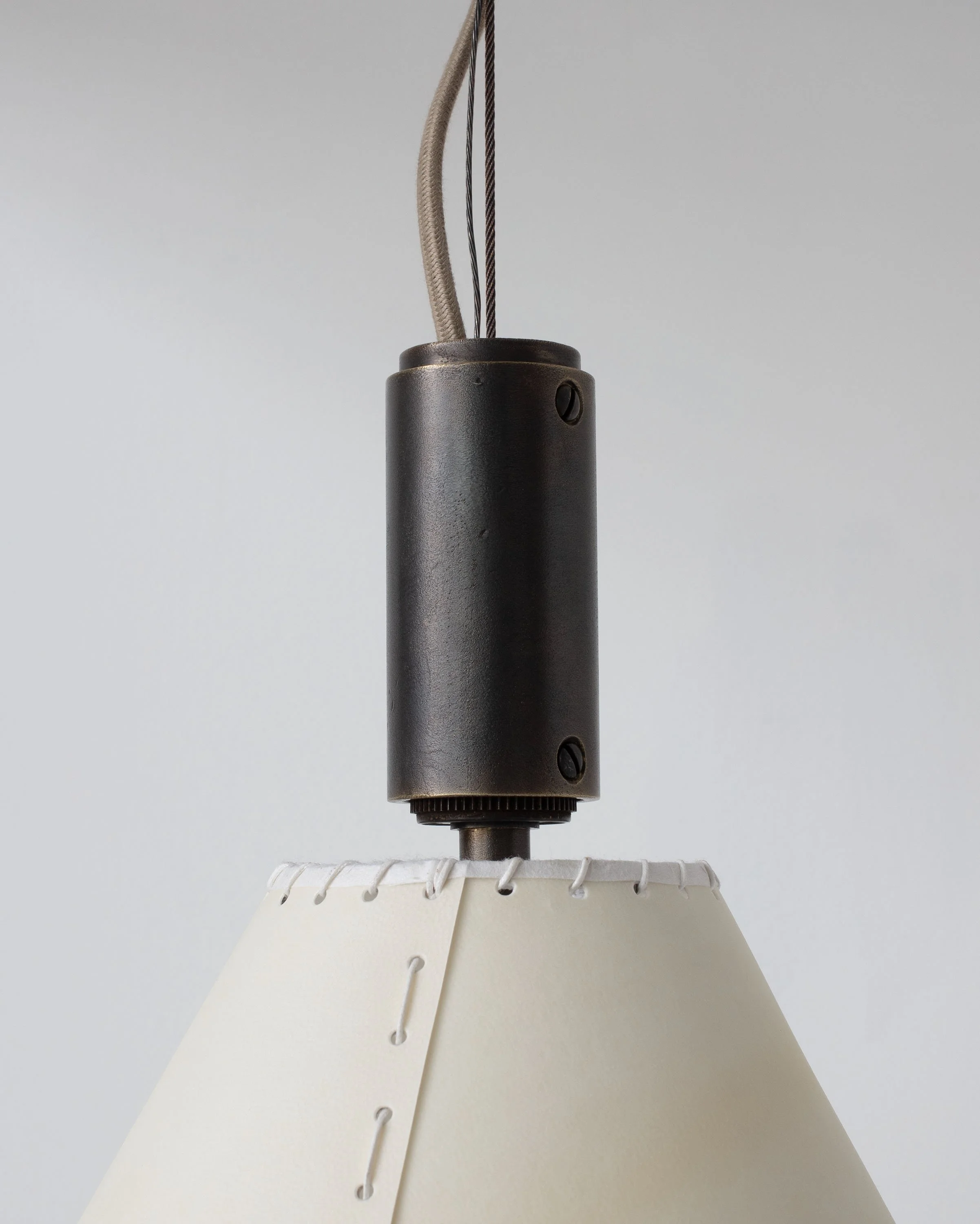SERIES 02 LARGE PENDANT - MATTE BLACKENED BRASS - GOATSKIN